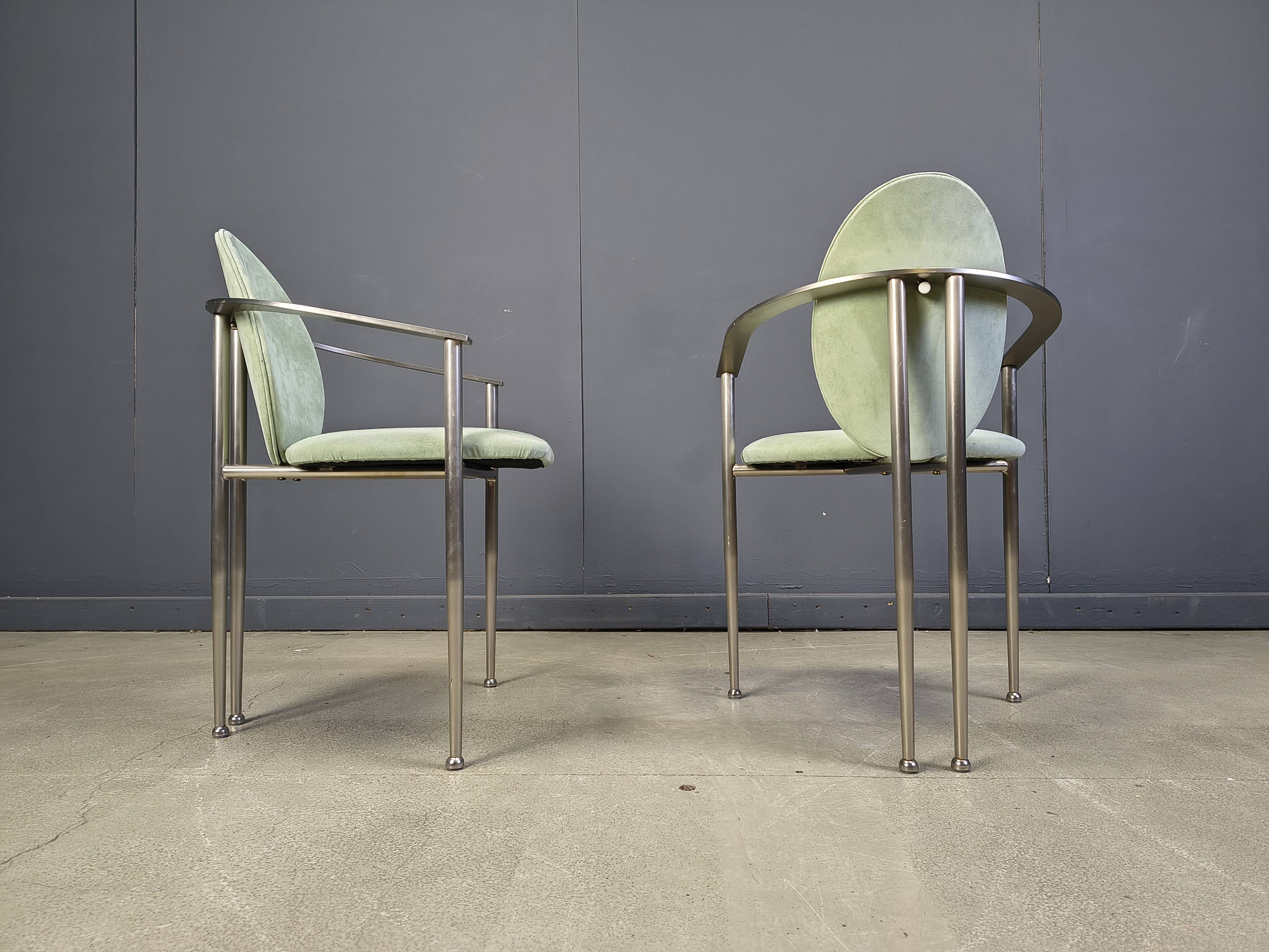 Vintage dining chairs by Belgo chrom, set of 6 - 1980s