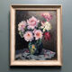 Tableau ancien "les pivoines" signé h.dow