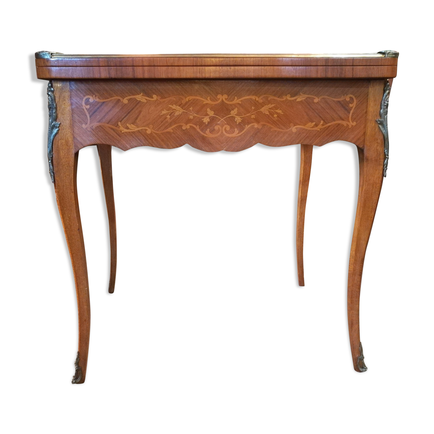 Louis XV style game table in marquetry