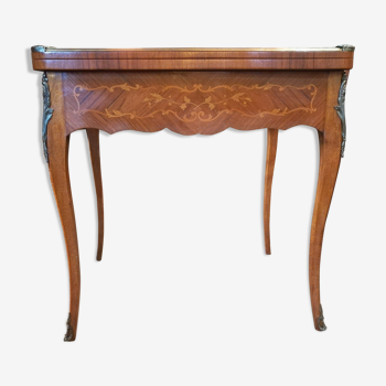 Louis XV style game table in marquetry