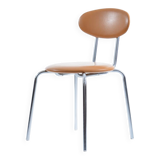 Mid-century hair by Kovona in faux leather and chrome, Czechoslovakia 1970s