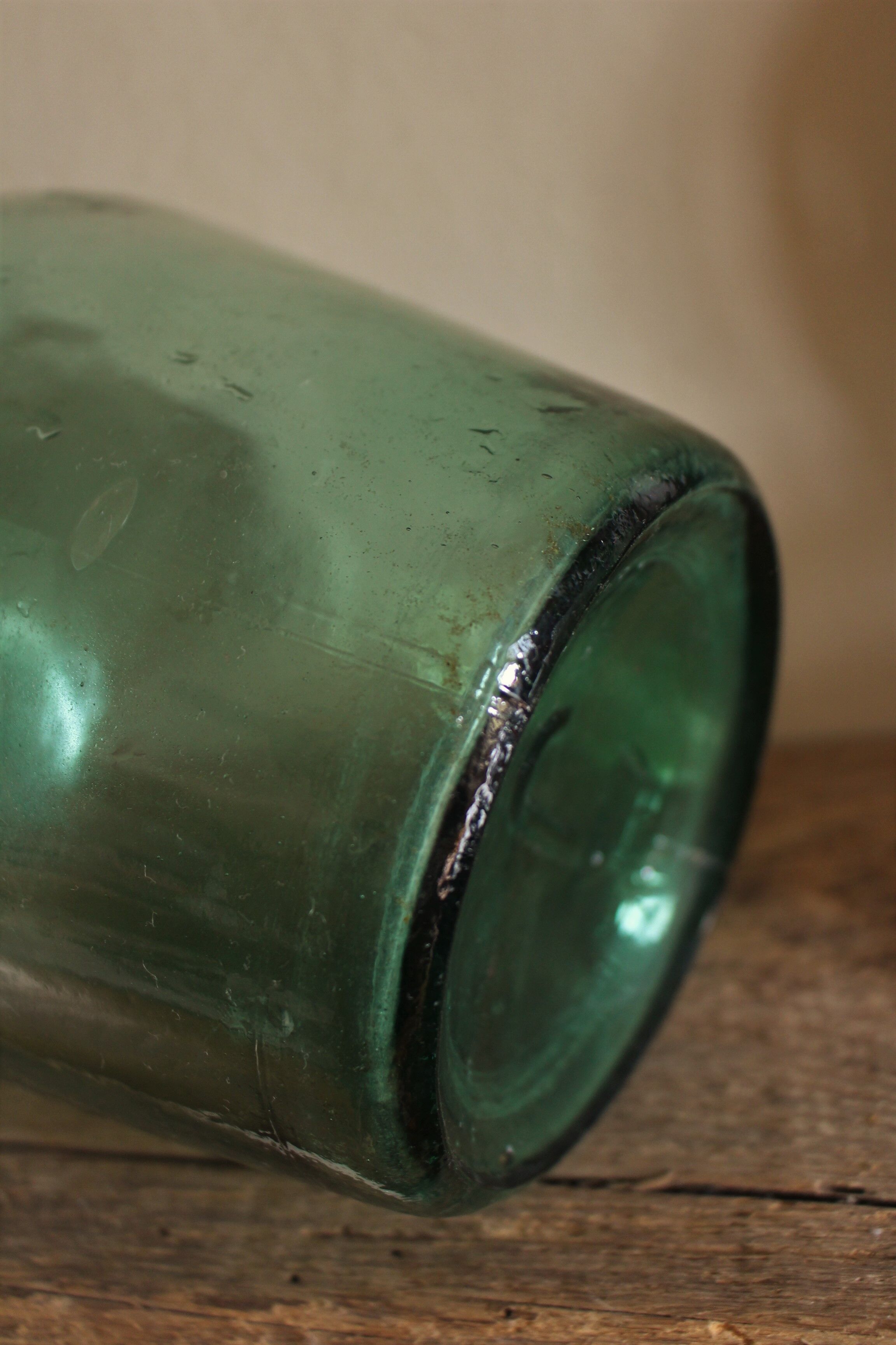 Dame Jeanne bonbonne glass green Viresa