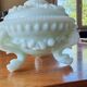 Vintage opal white glass bonbonnière