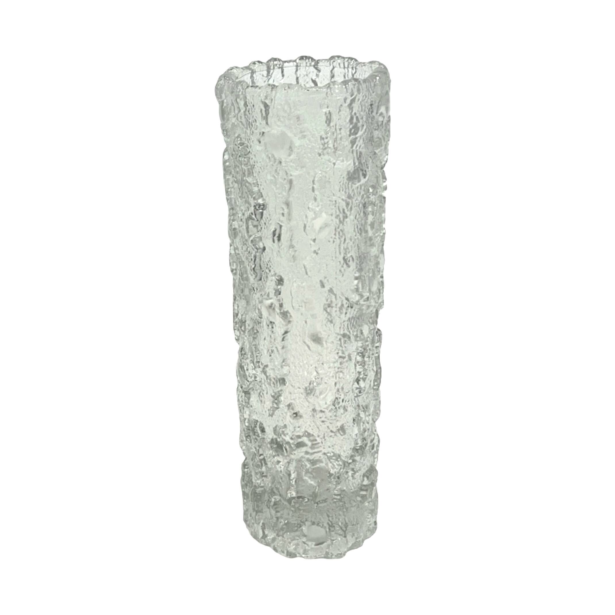 Arktis georgshütte vase – ice bark glass, germany 1970s.