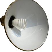 Pair of exterior or interior wall lights in gilded metal, 60s/80s