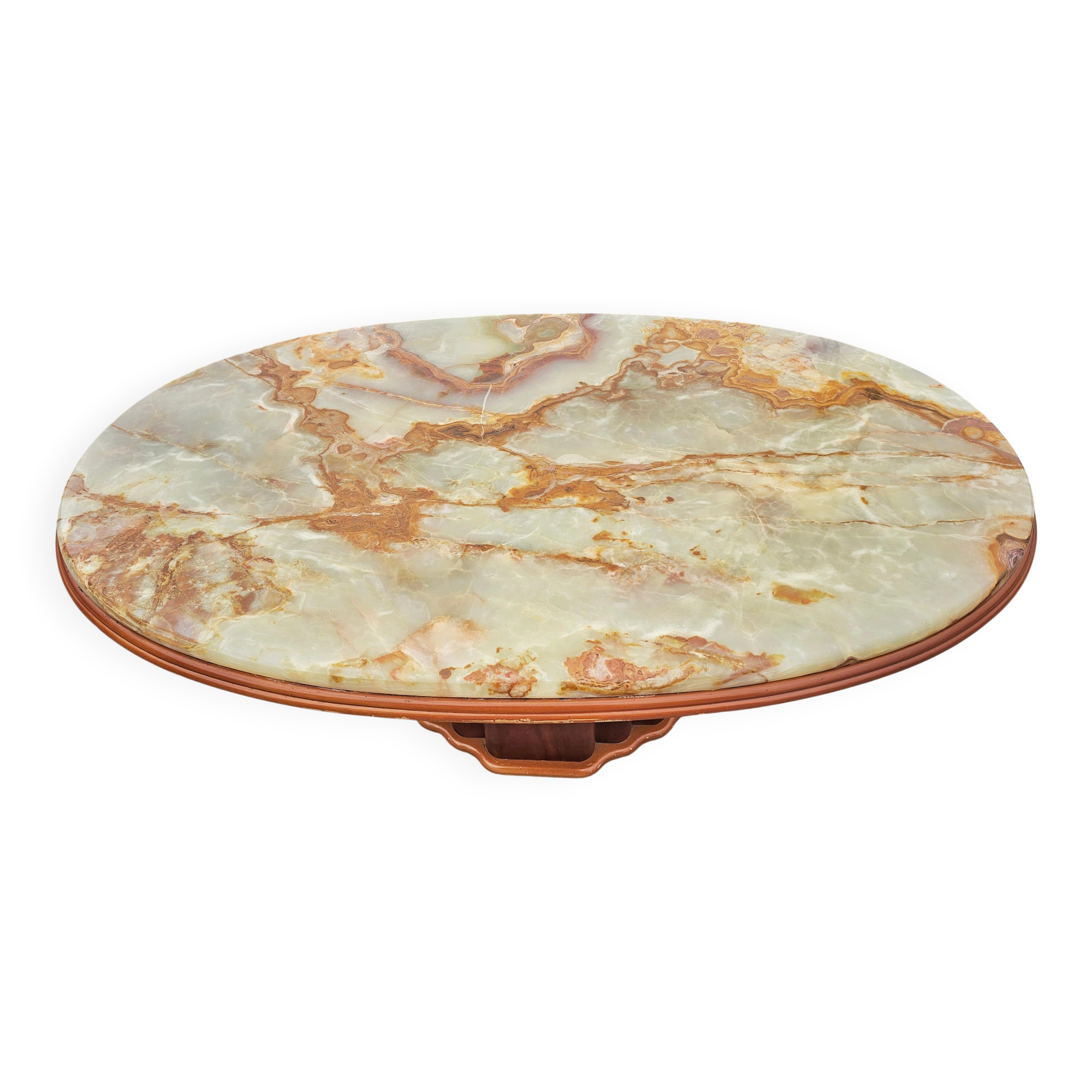 Art Deco coffee table with onyx top by Hohnert Design 1970s