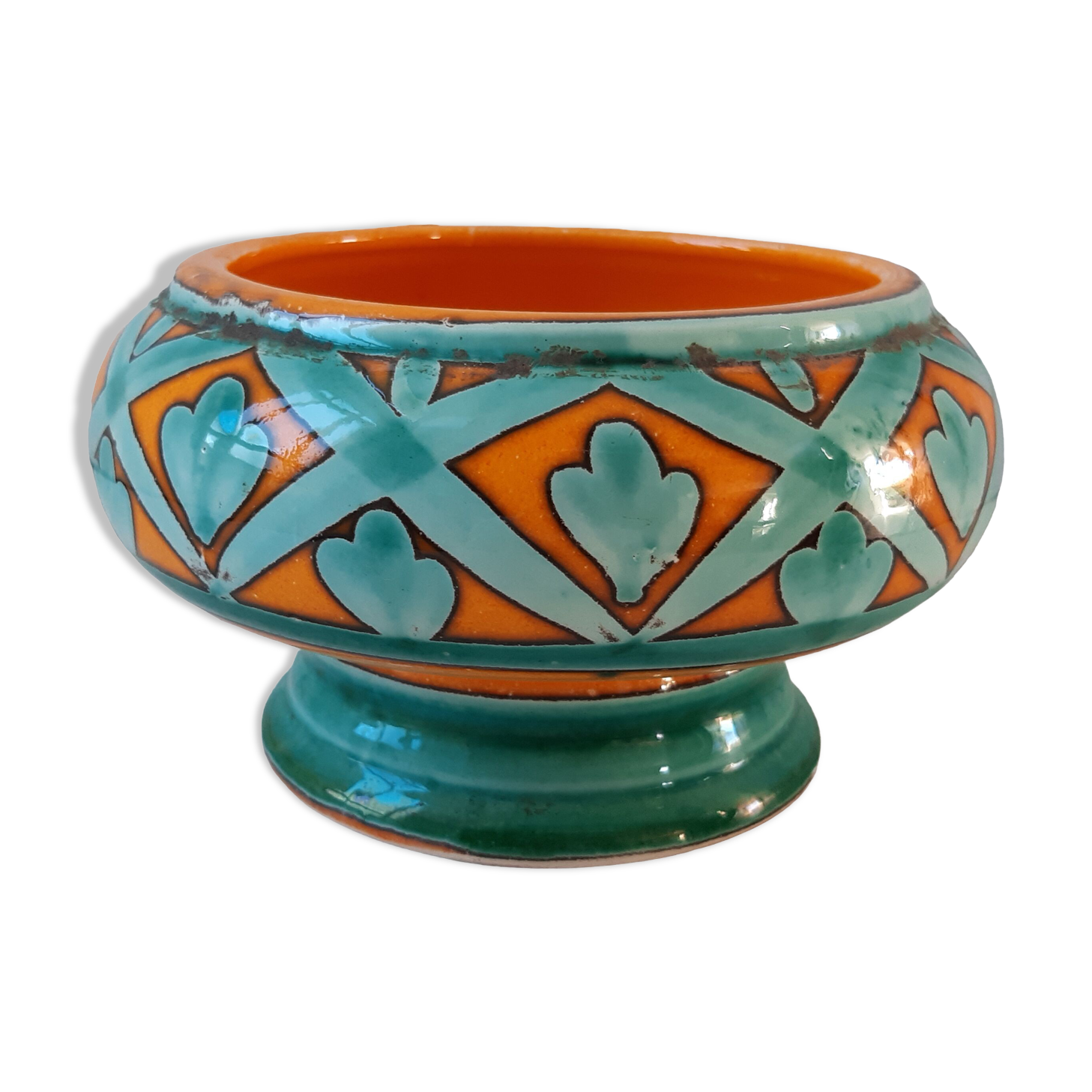 Pocket tray / pot in colored ceramic Saint-Clément signed 60s