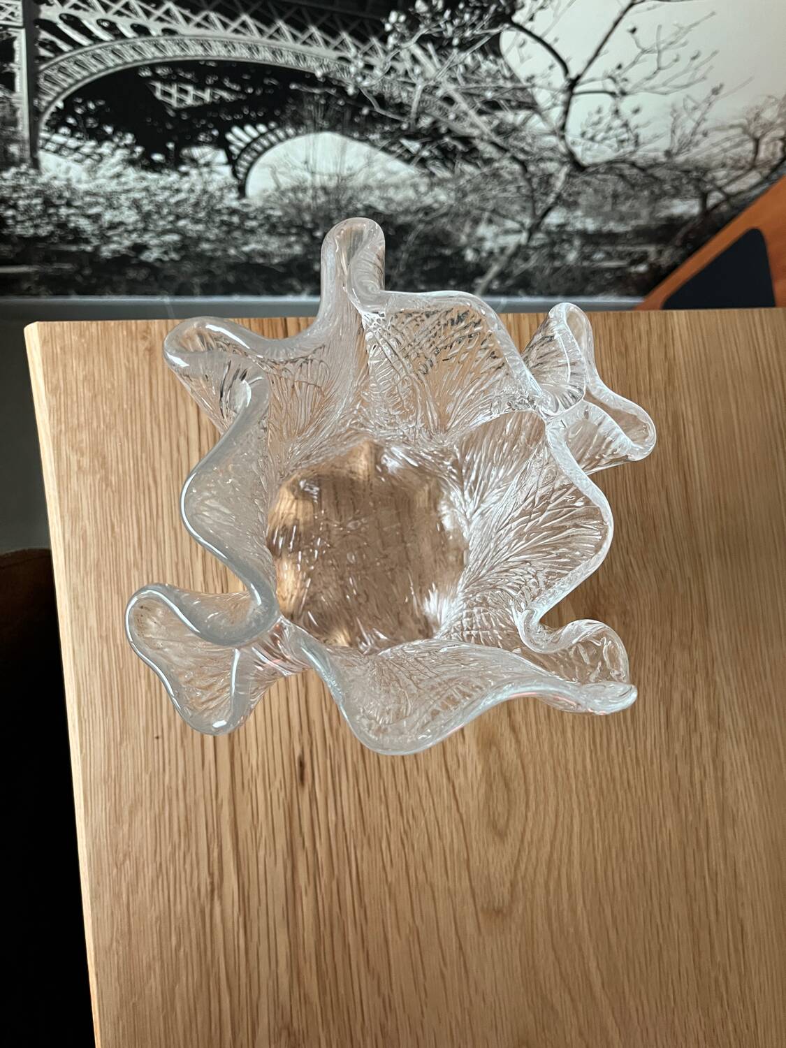 Scandinavian handkerchief vase by Severin Brørby hadeland Furu in glass 1970