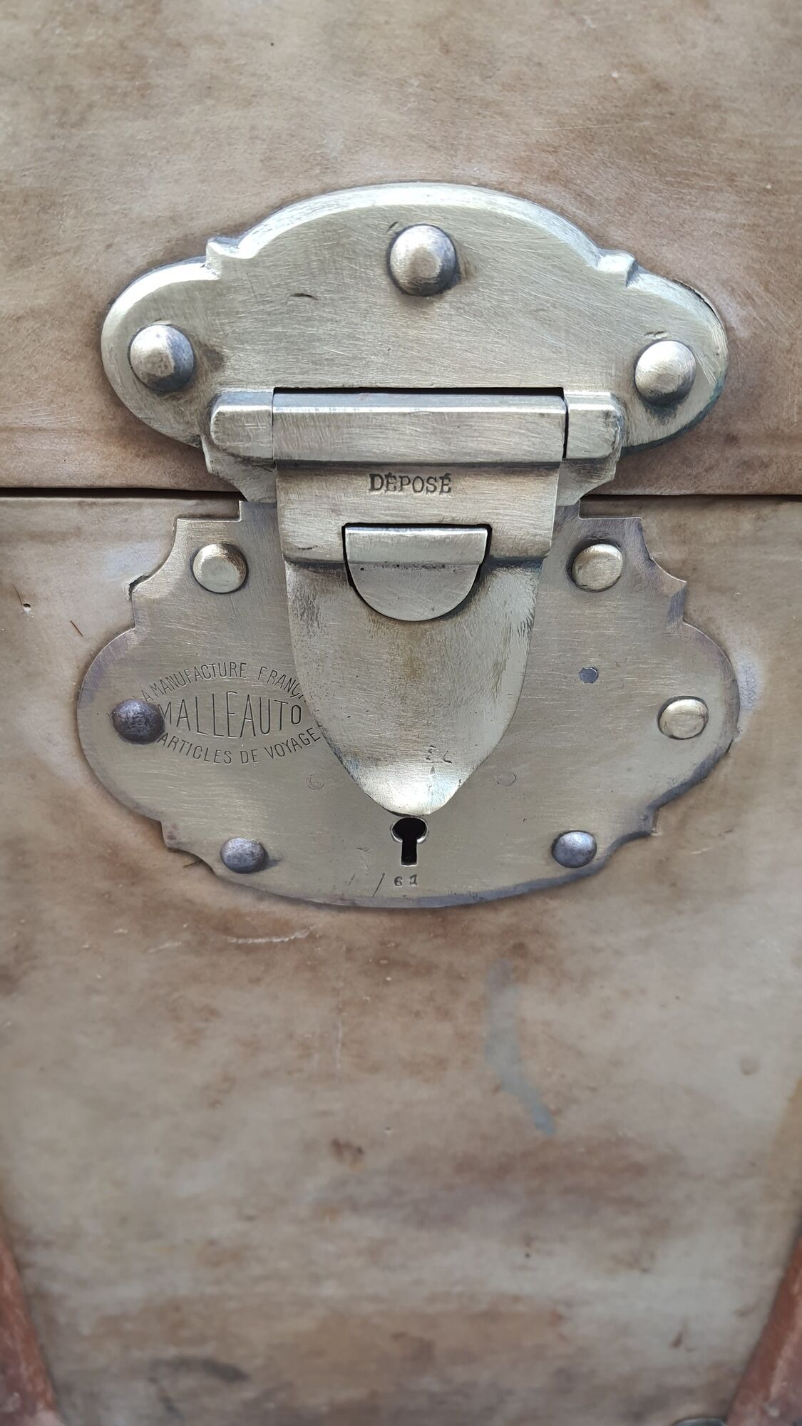 Malle auto travel trunk made of pigskin