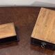 Two blackened wooden boxes decorated with Boulle marquetry – 19th century