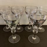 6 verres à pied anciens et soufflés à porto ou liqueur