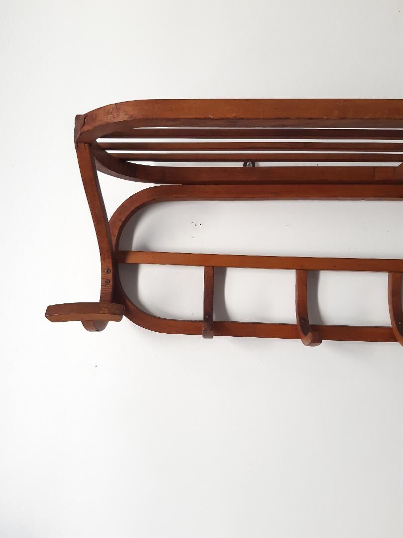 Wooden wall coat holder