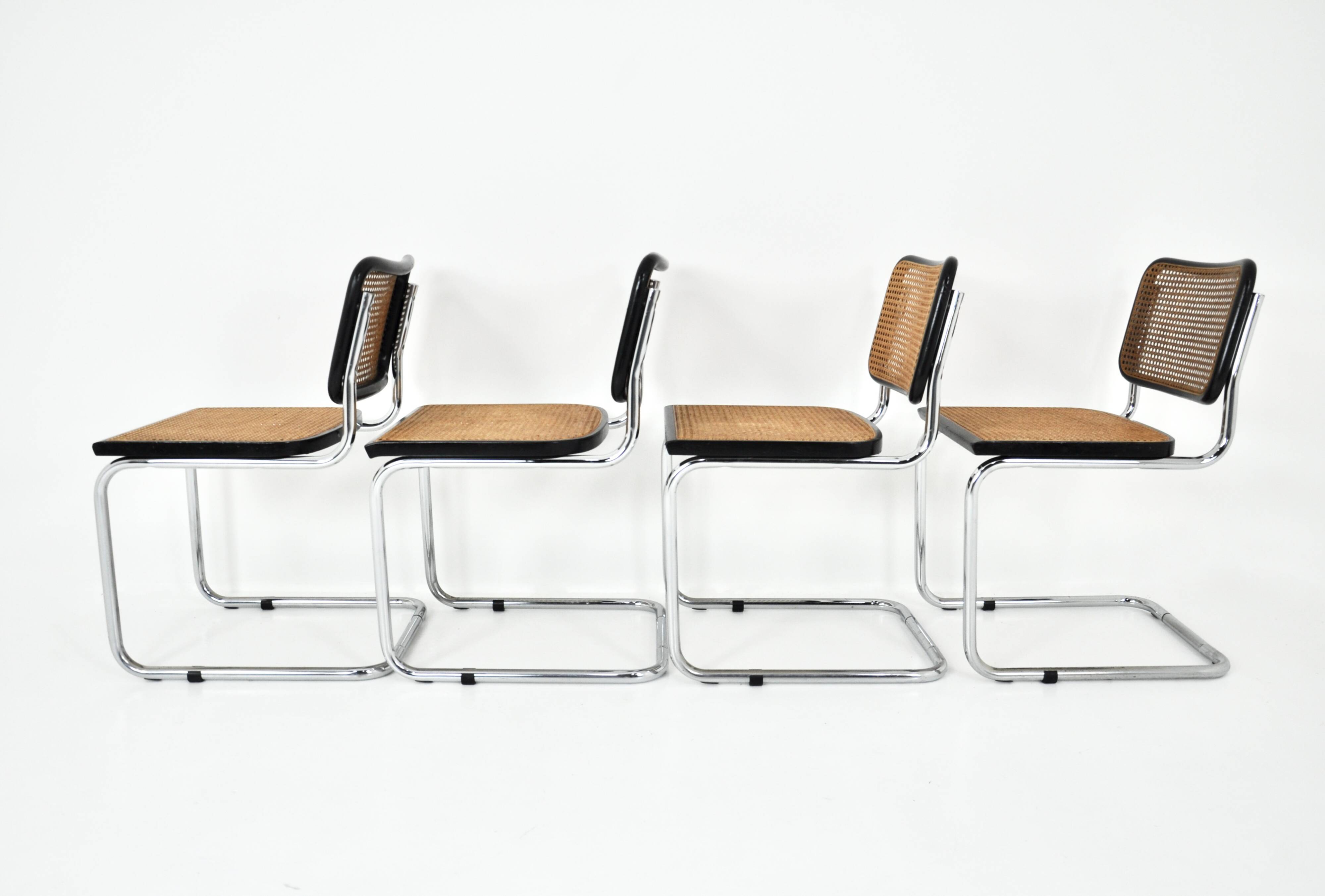 Set of 4 B32 Style Dining Chairs by Marcel Breuer