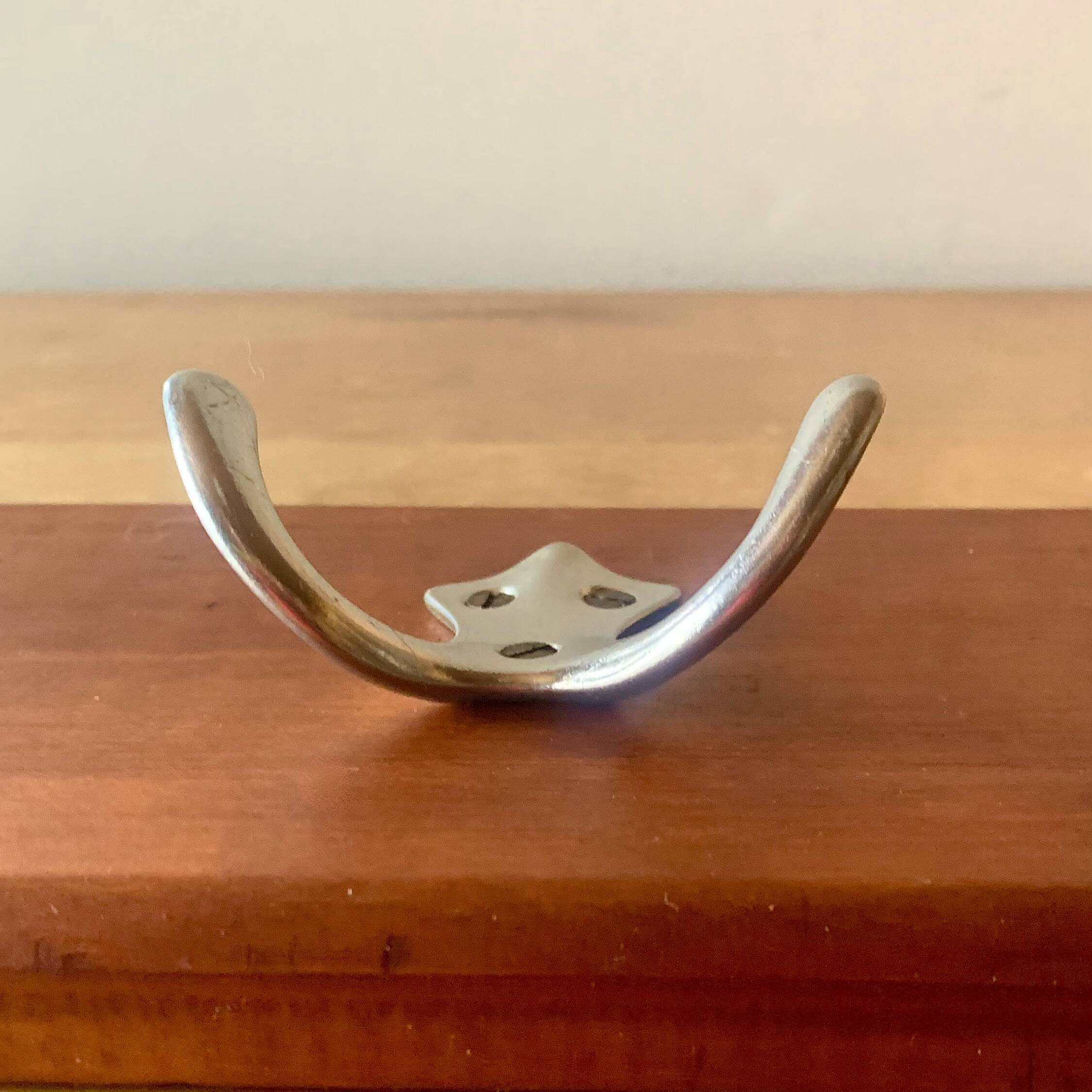 Vintage wooden wall coat rack - 6 double hooks