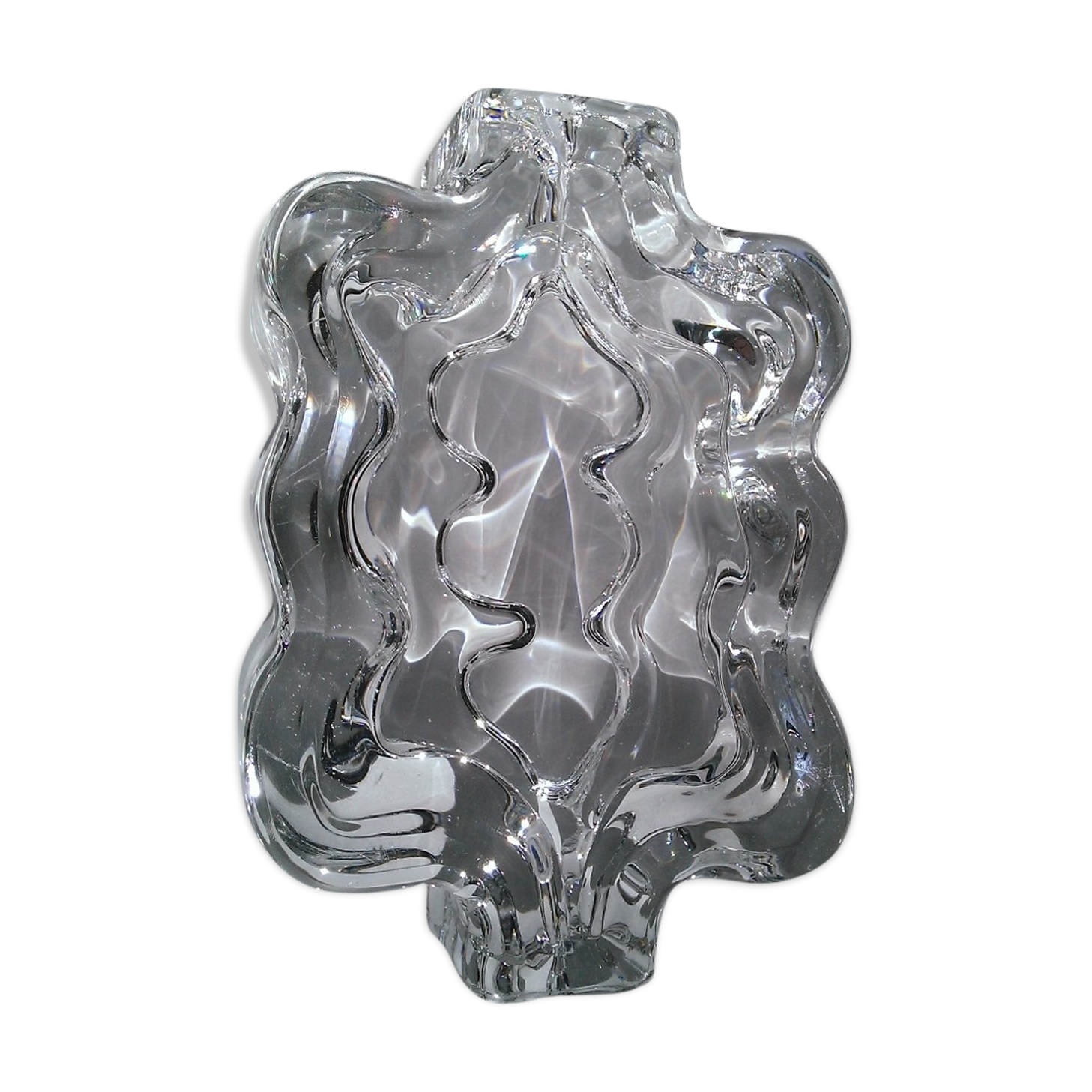 Crystal ashtray Daum leaf oak