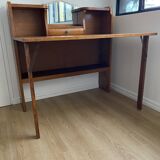 Wooden console table / vintage folding desk with mirror and small drawer