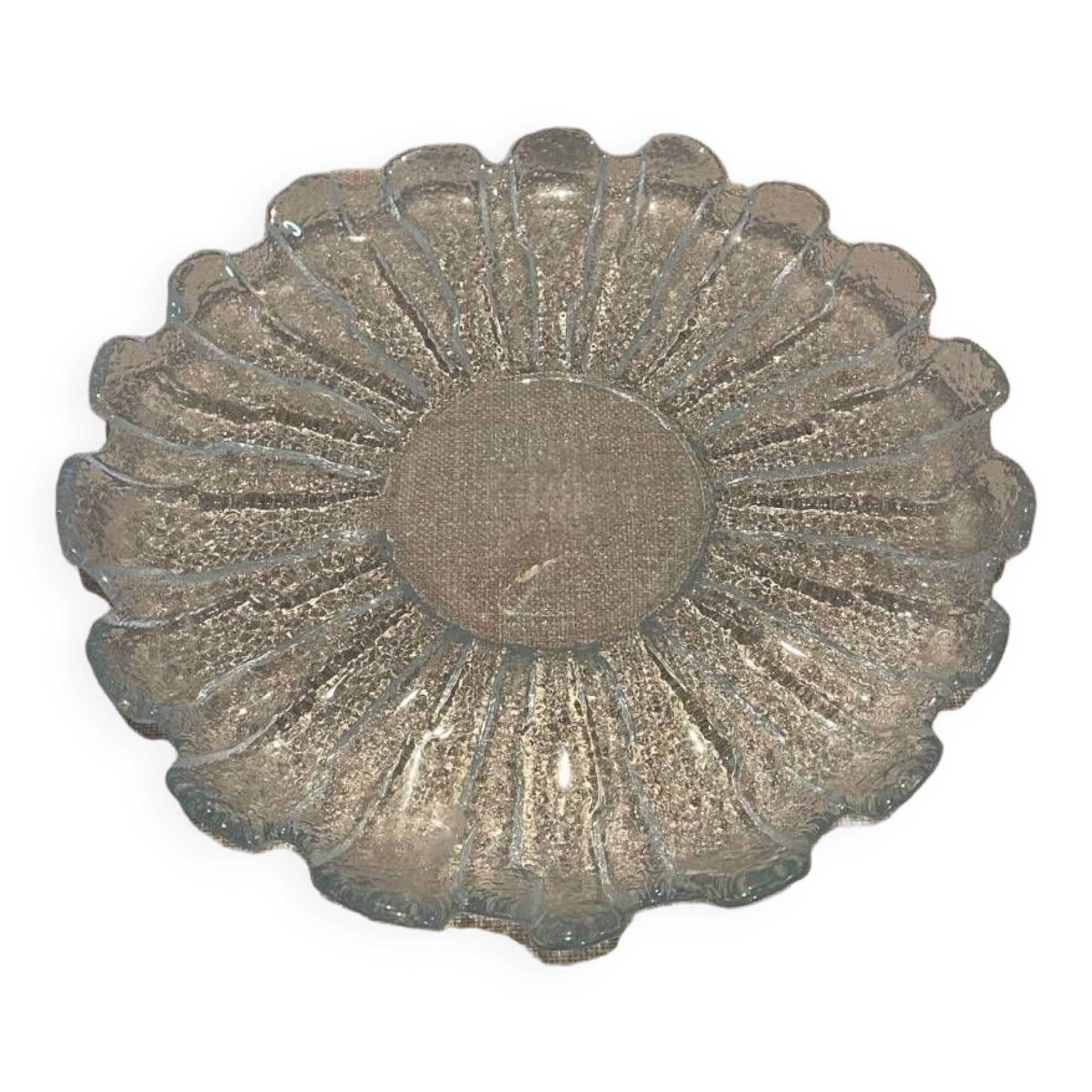 Plat en verre vintage en forme de fleur