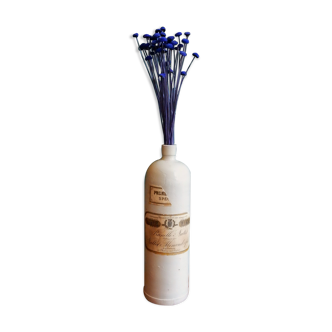 Enamelled white sandstone liqueur bottle