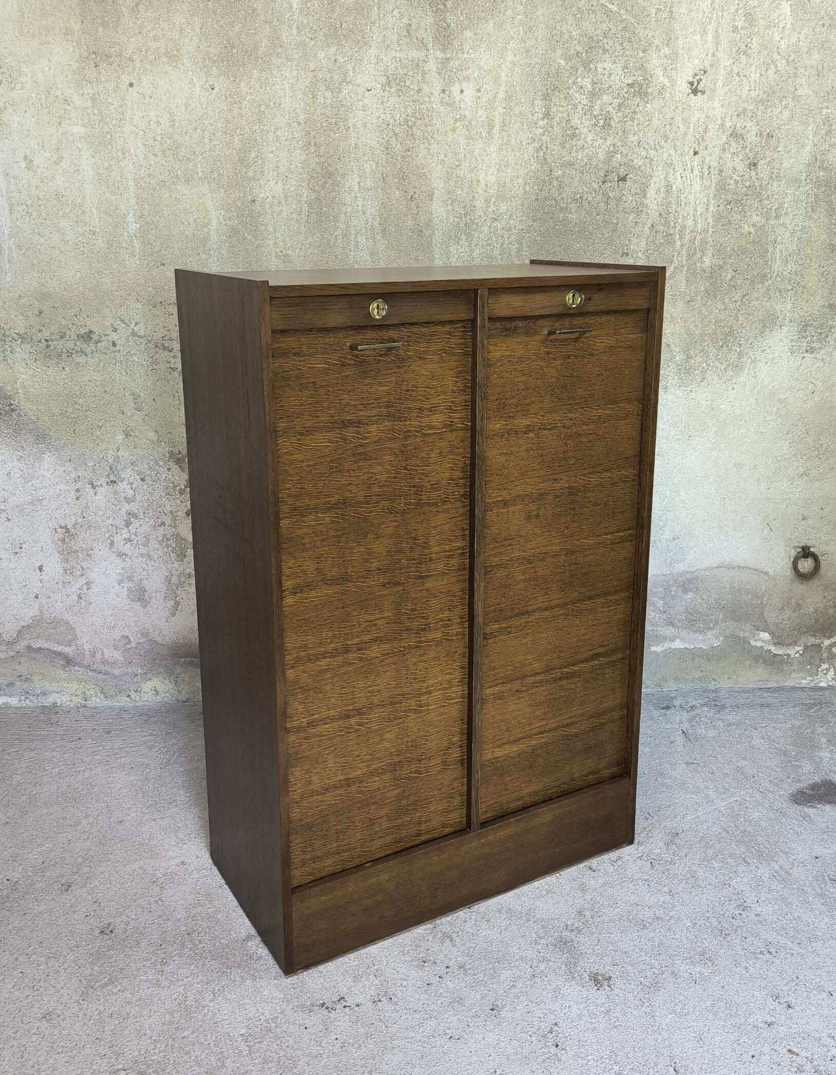 Vintage double-door filing cabinet
