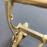 Art-deco wall-mounted coat rack in brass