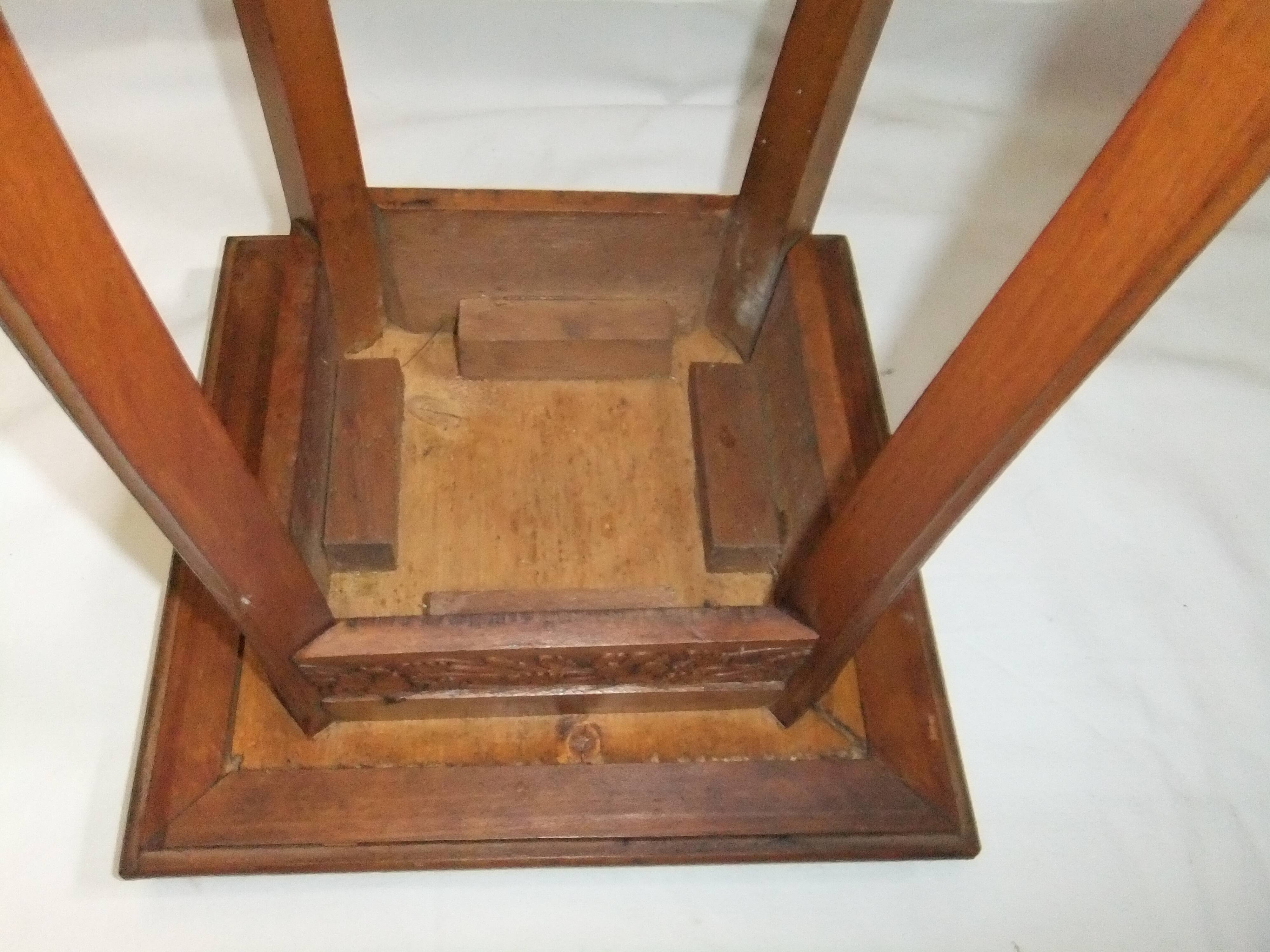 Wooden side table, pedestal console, 110 cm, plant stand, statue, sculpture