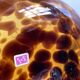 Salad bowl fruit cut XL glass scales macchia Murano Italian design