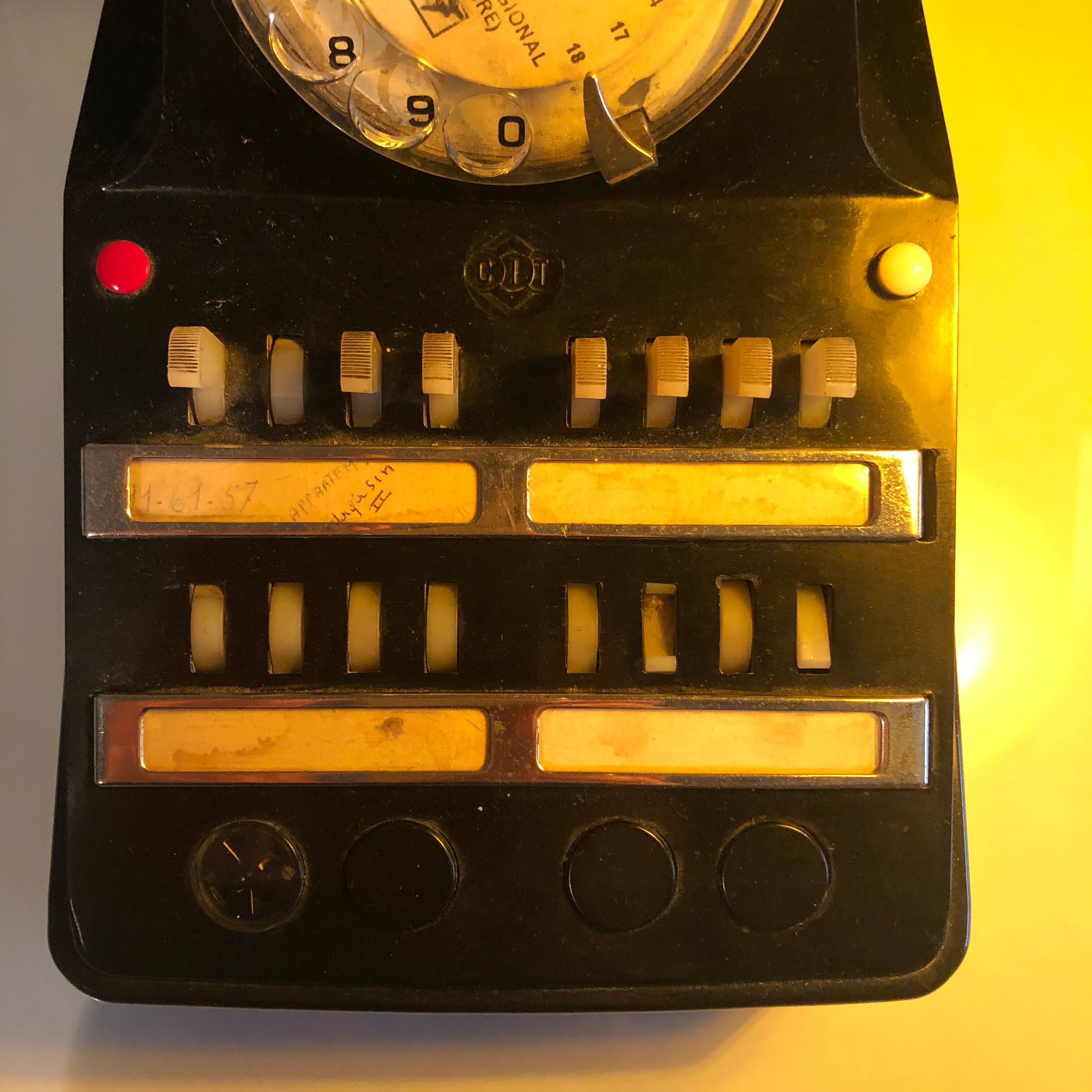 Phone old telephone switchboard in bakelite