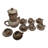 Ensemble à thé 8 tasses en grès de 1980