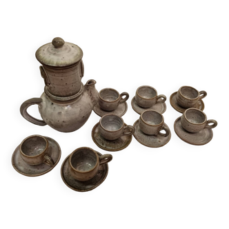 8 cup stoneware tea set from 1980