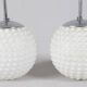 2-piece set Bubble Space Age opal glass ceiling lamps/ceiling lights by Rolf Krüger for Staff, Germany, 1970s.