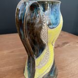 Signed ceramic carafe pitcher