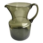 Pichet design en verre fumé années 70