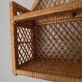 Rattan wall shelf