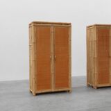 Armoire en bambou et rotin du milieu du siècle, Italie vers 1960