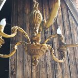 Lustre 6 branches en bronze style Louis XV