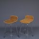 Chromed steel and rattan bar stools from Rohé Noordwolde, 1960s, Set of 2