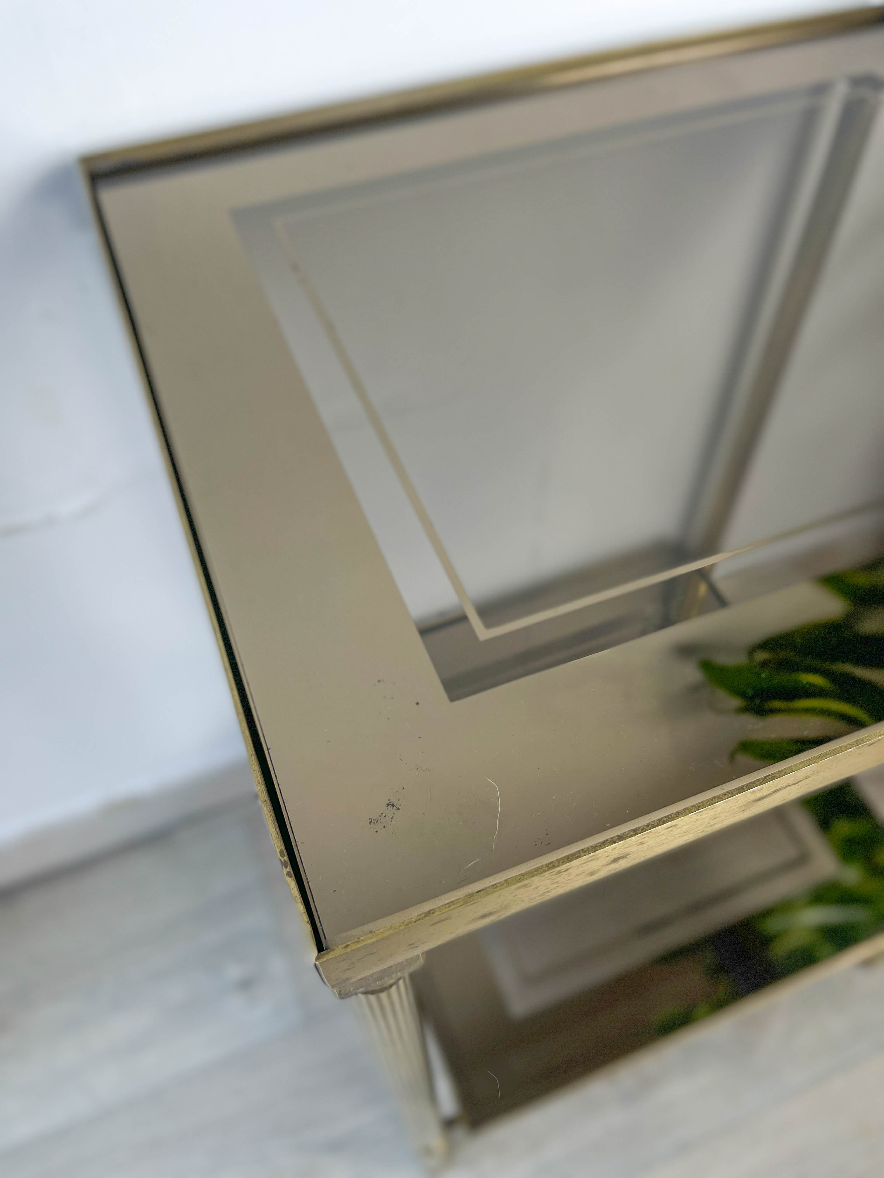 Brass and smoked glass harness 1970