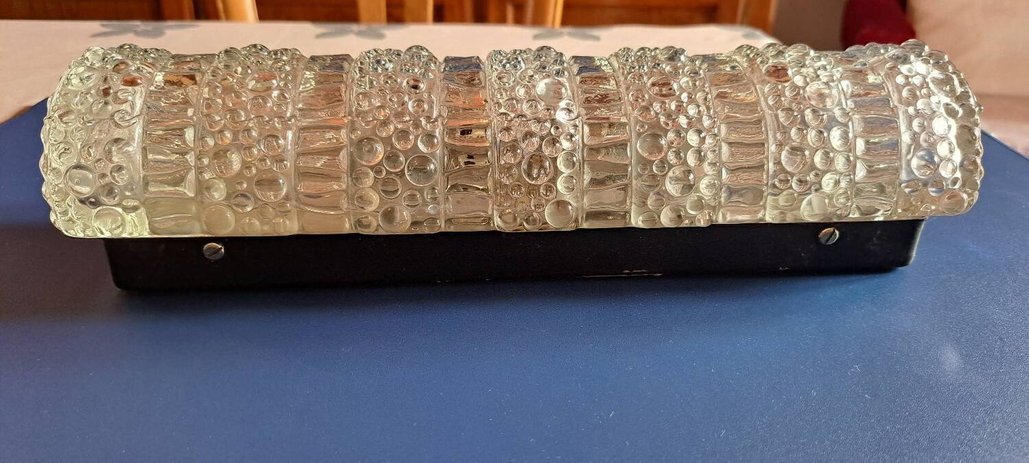 Old bubbled glass wall light from the 60s.