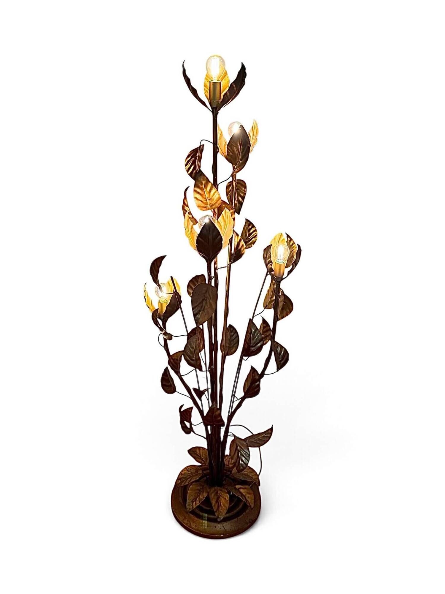Hans Kögl, golden floor lamp from the 70s