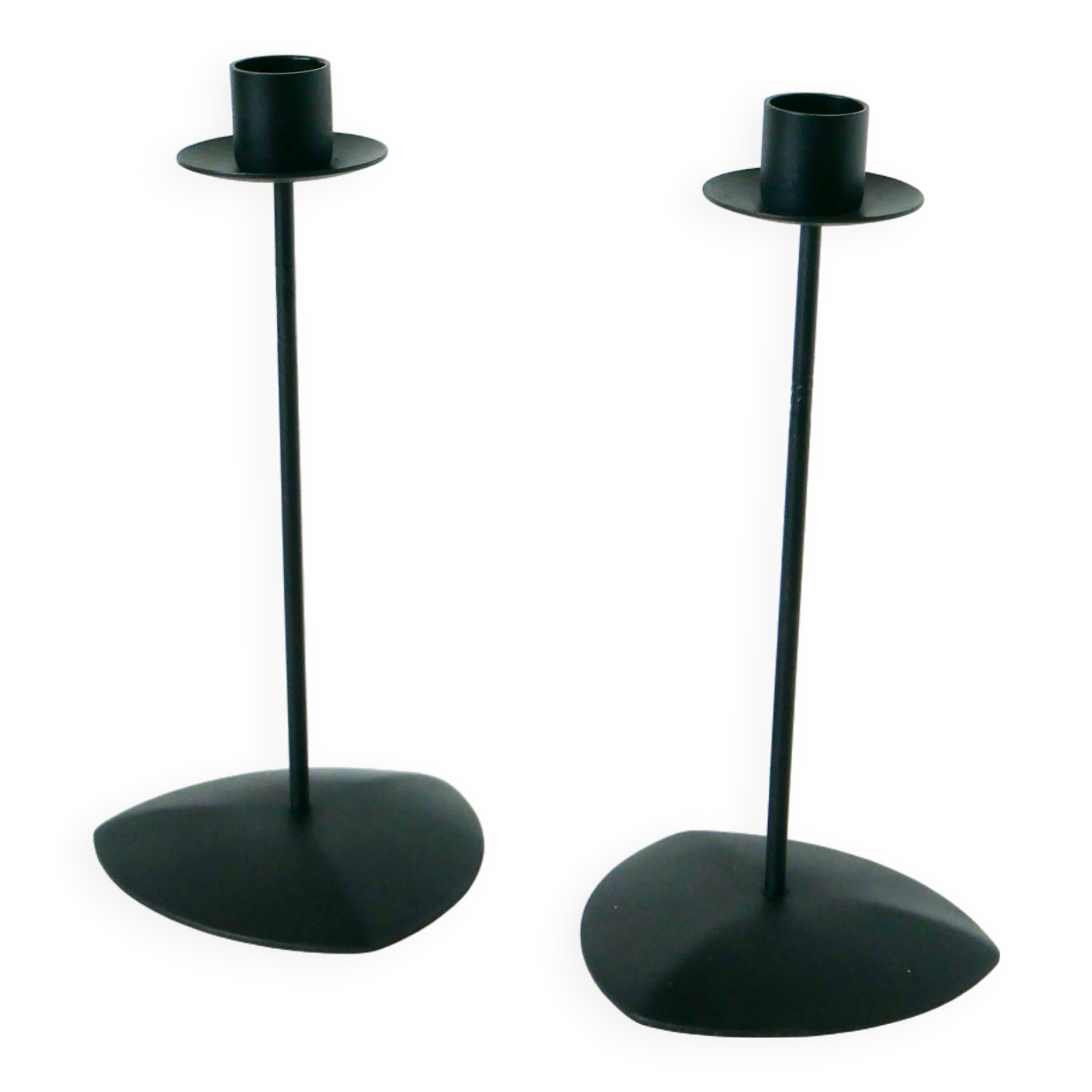Pair of wrought iron candlesticks, Minimalist, Vintage