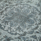 Handmade antique turkish 1970s 180 cm x 290 cm grey carpet