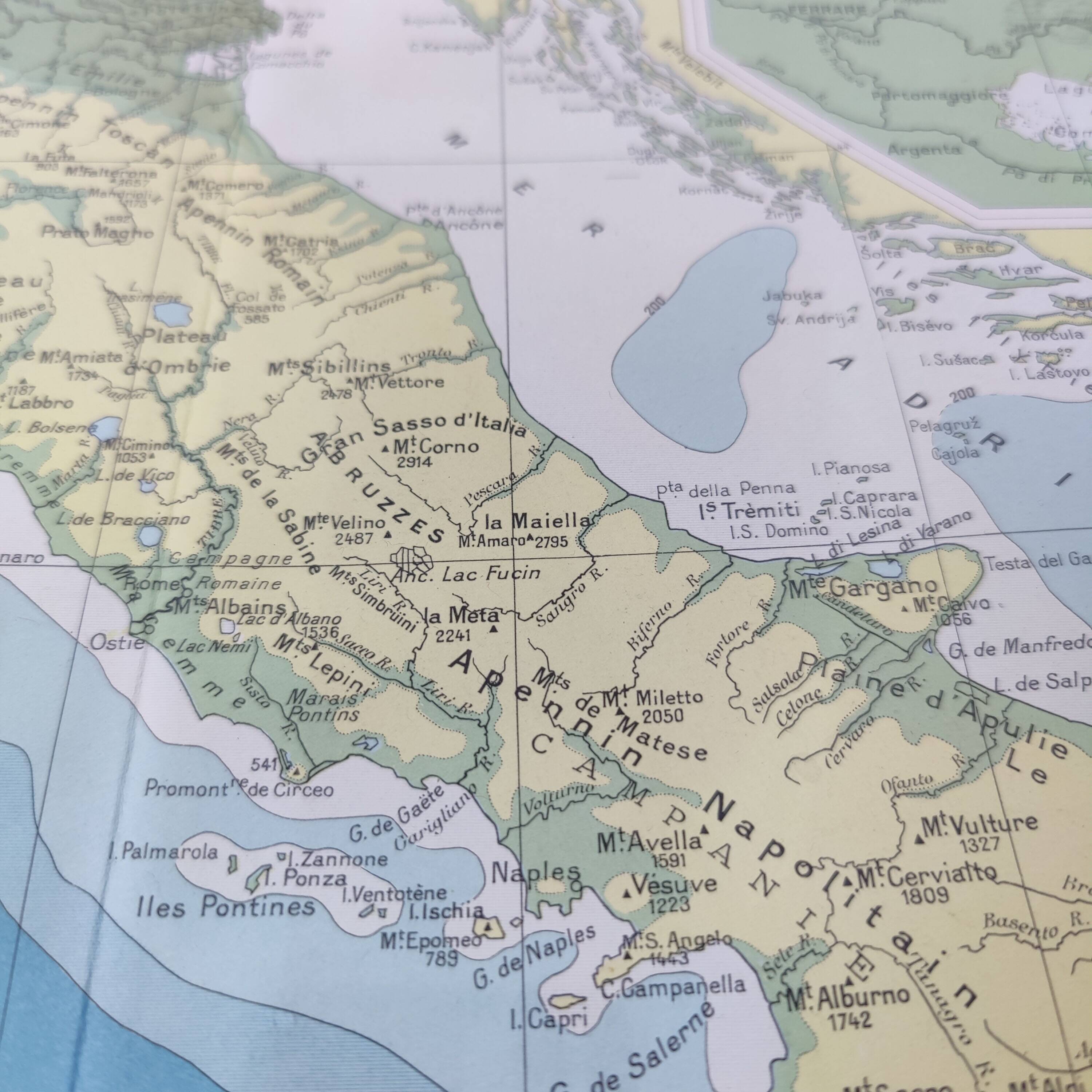 Italy Europe Venice vintage map 43x43cm from 1950