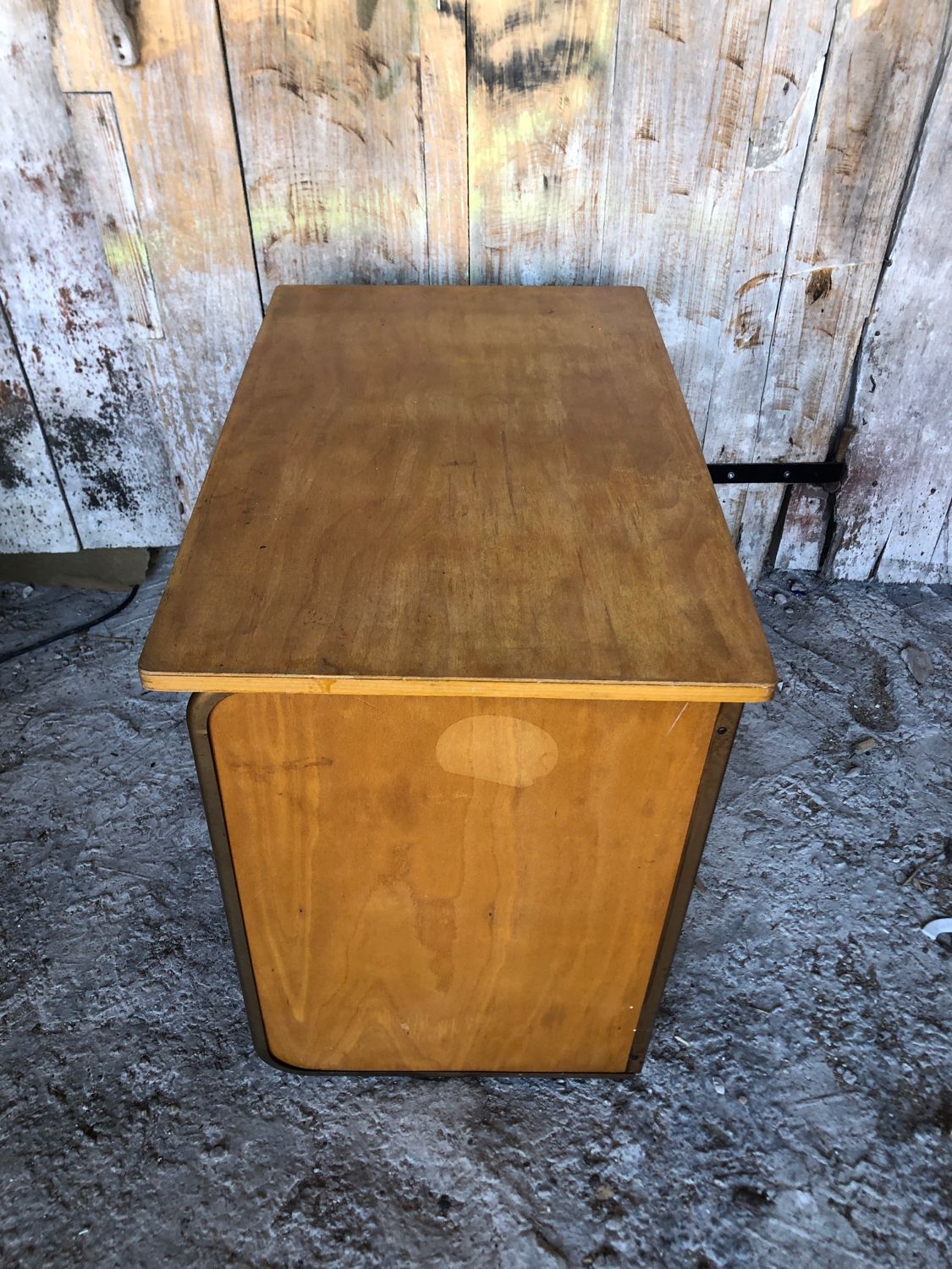 Office style stella metal & wood 3 drawers 70s vintage #a144