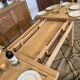 Extendable farmhouse table in solid oak