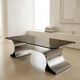 Coffee table by François Monnet for Kappa, France, 1970s — original glass