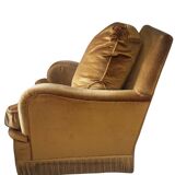 Pair of vintage gold velvet armchairs - excellent condition