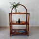 Vintage bamboo and rattan standing shelf
