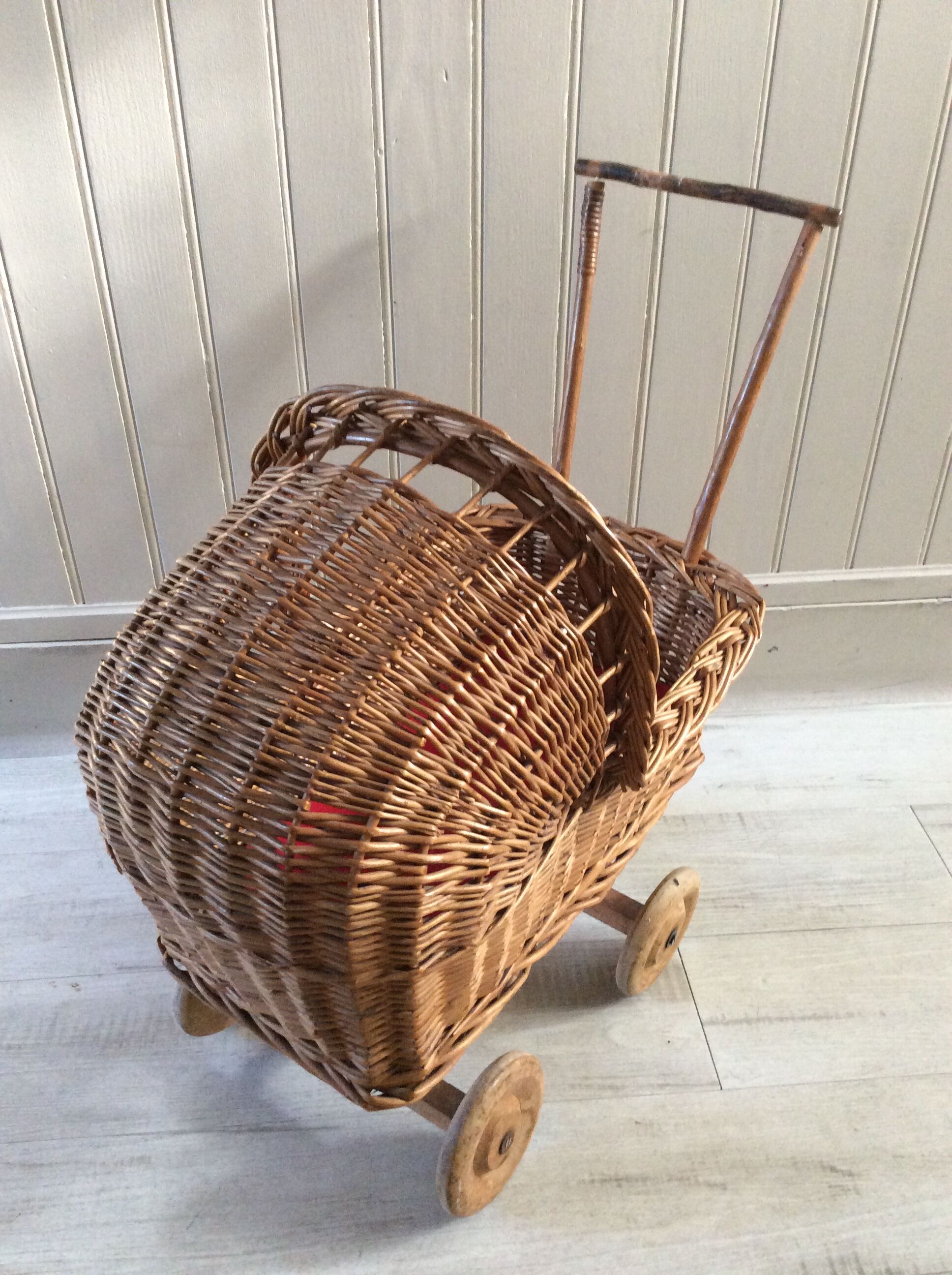 Vintage wicker doll landau