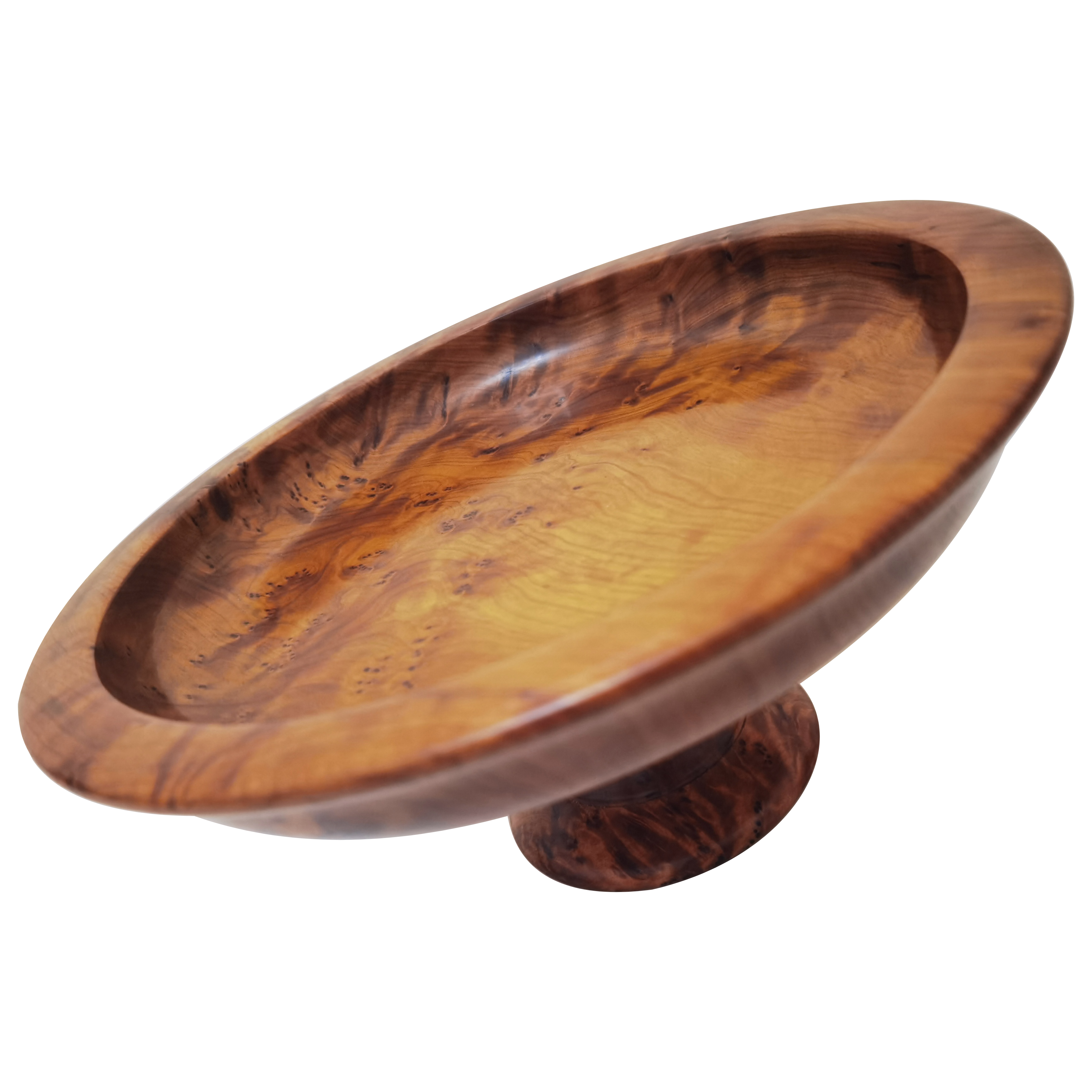 Tazza standing fruit cup in magnifying glass wood