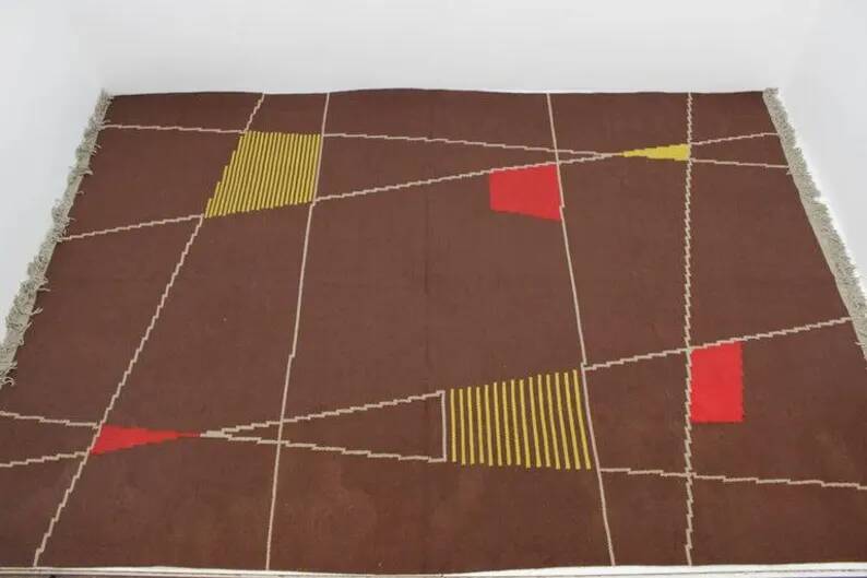 Big Geometric Design Carpet or Rug, 1959